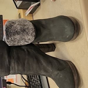 Grey suade boots